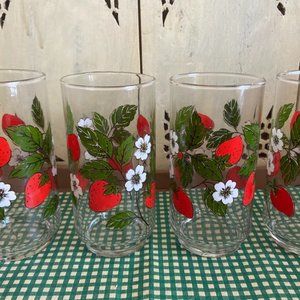 Vintage strawberry glassware